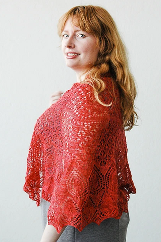 Girl with the Rose Red Slippers shawl pattern